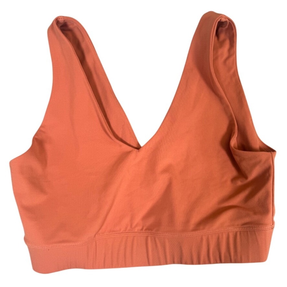 Sweaty Betty Mindful Seamless Yoga Bra Orange V-Neck SB10037 Medium
